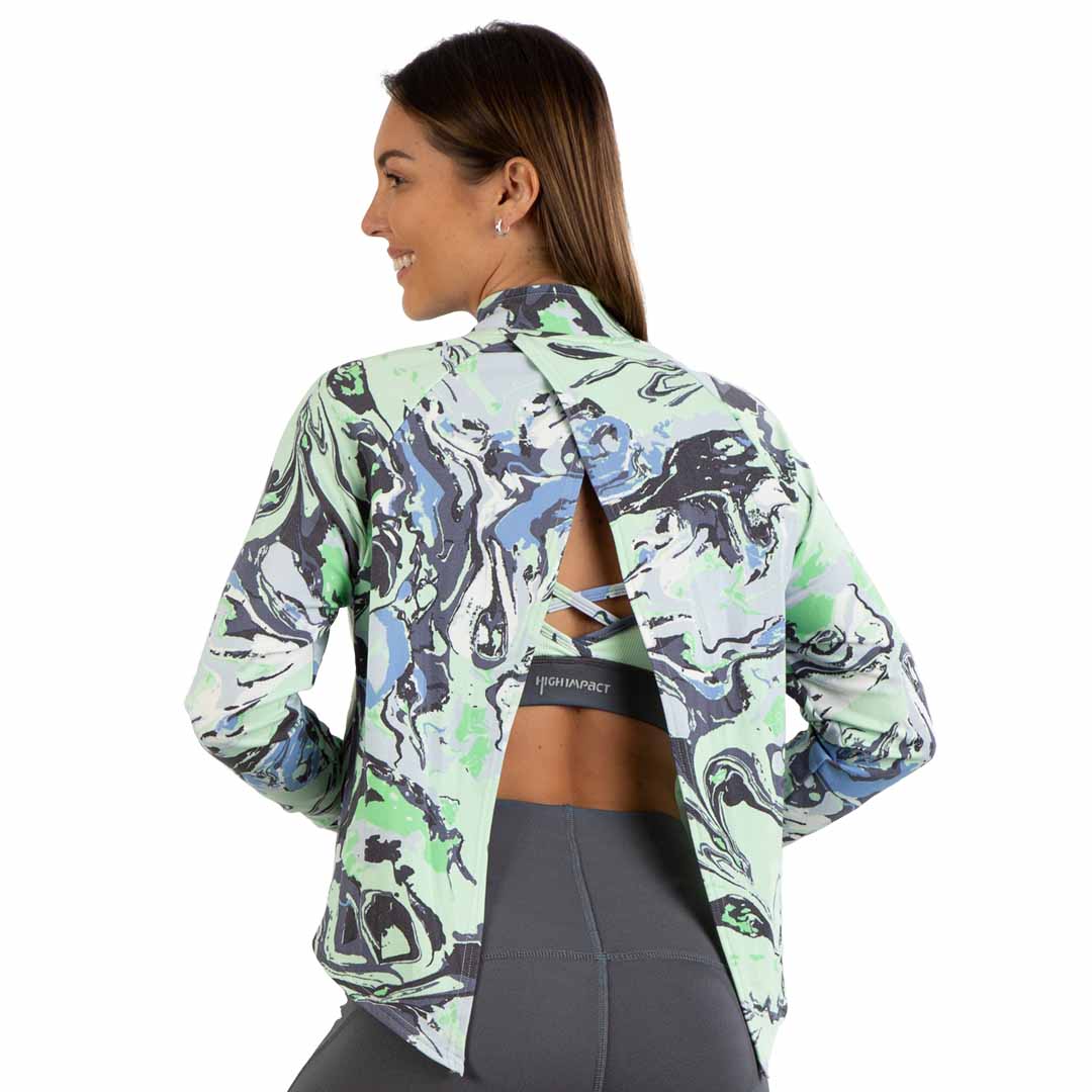Sudadera deportiva Flow High Impact con espalda abierta