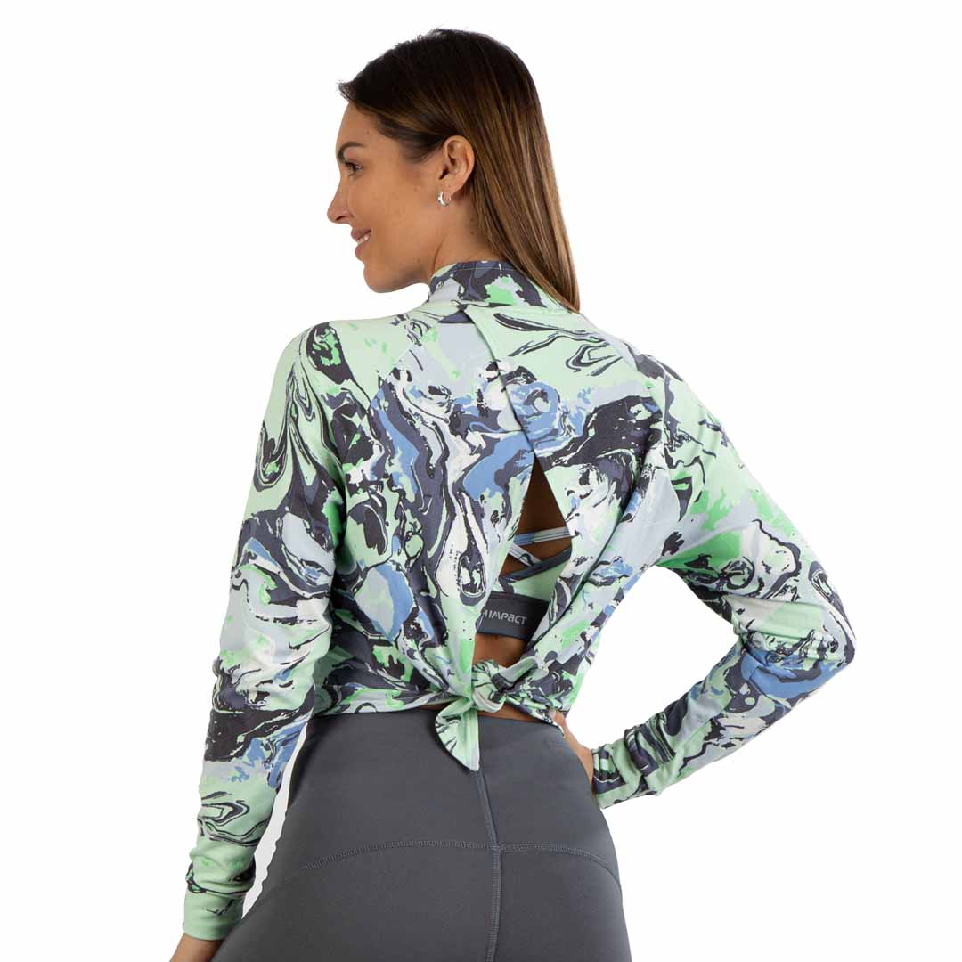 Sudadera deportiva Flow High Impact con espalda abierta