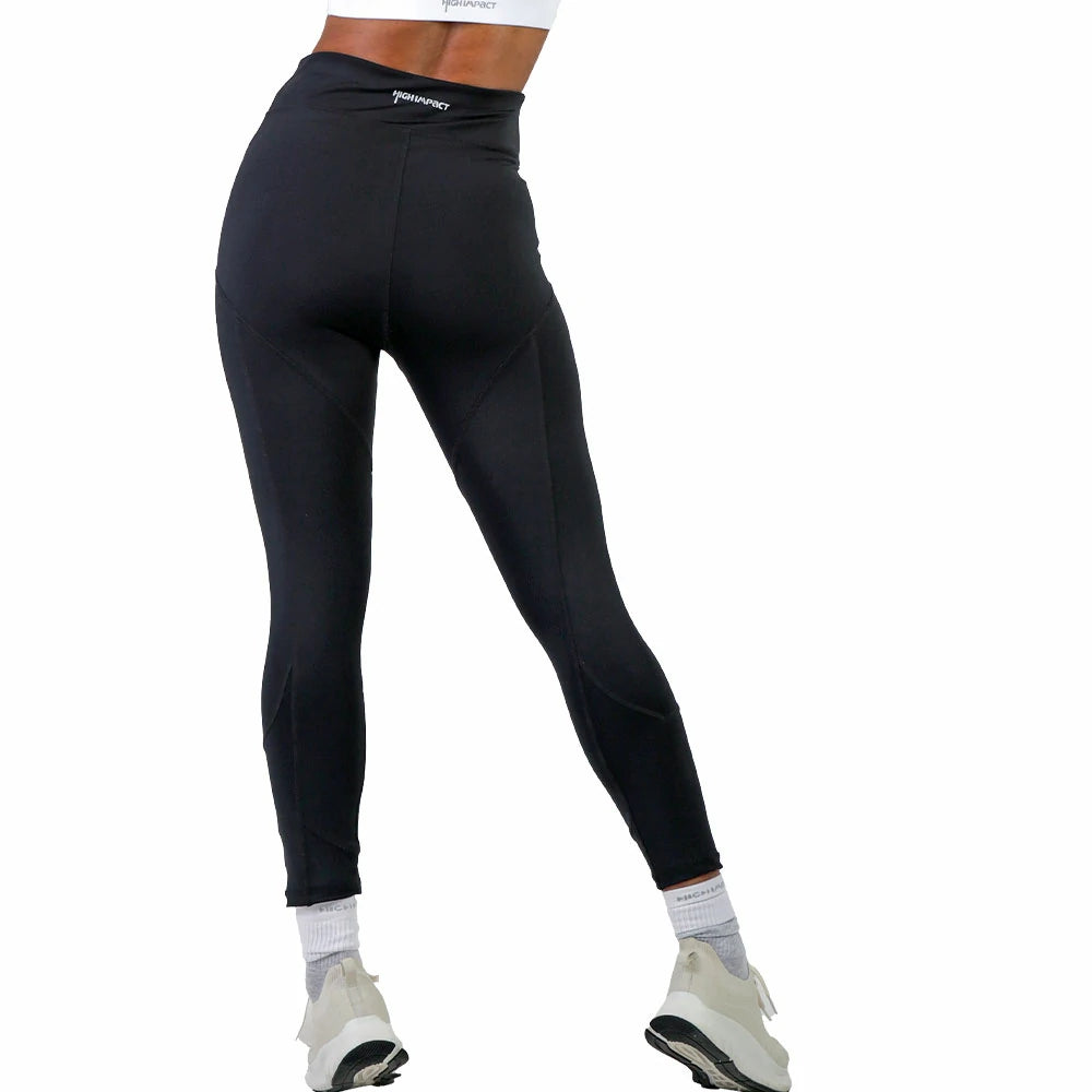 Leggings negros con paneles de mesh laterales BÁSICOS
