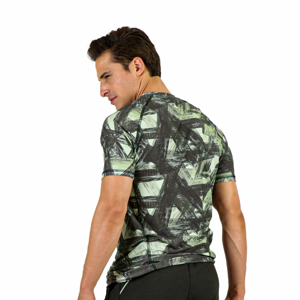 CAMISETA PARA CABALLERO NEGRO Y VERDE DE MANGA CORTA CORTE RECTO TACTO SUAVE ULTRA CONFORT - HIGH IMPACT
