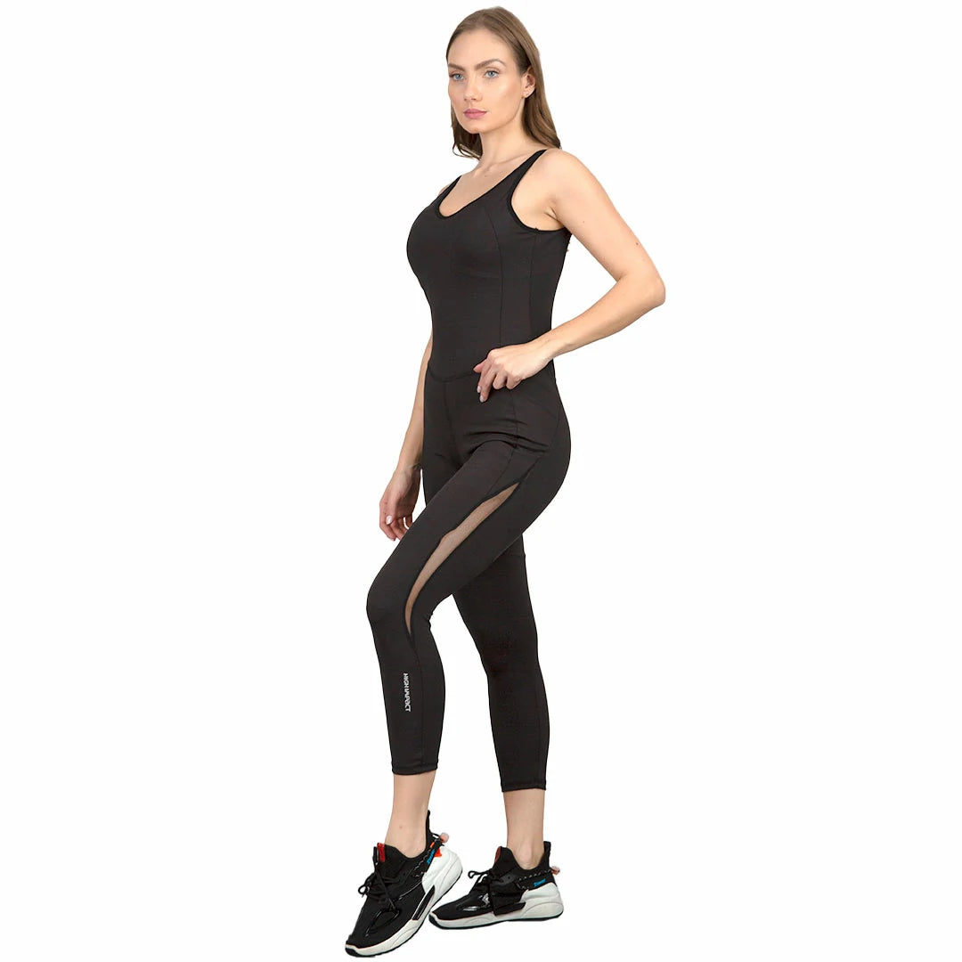 Unitardo negro con mesh básico