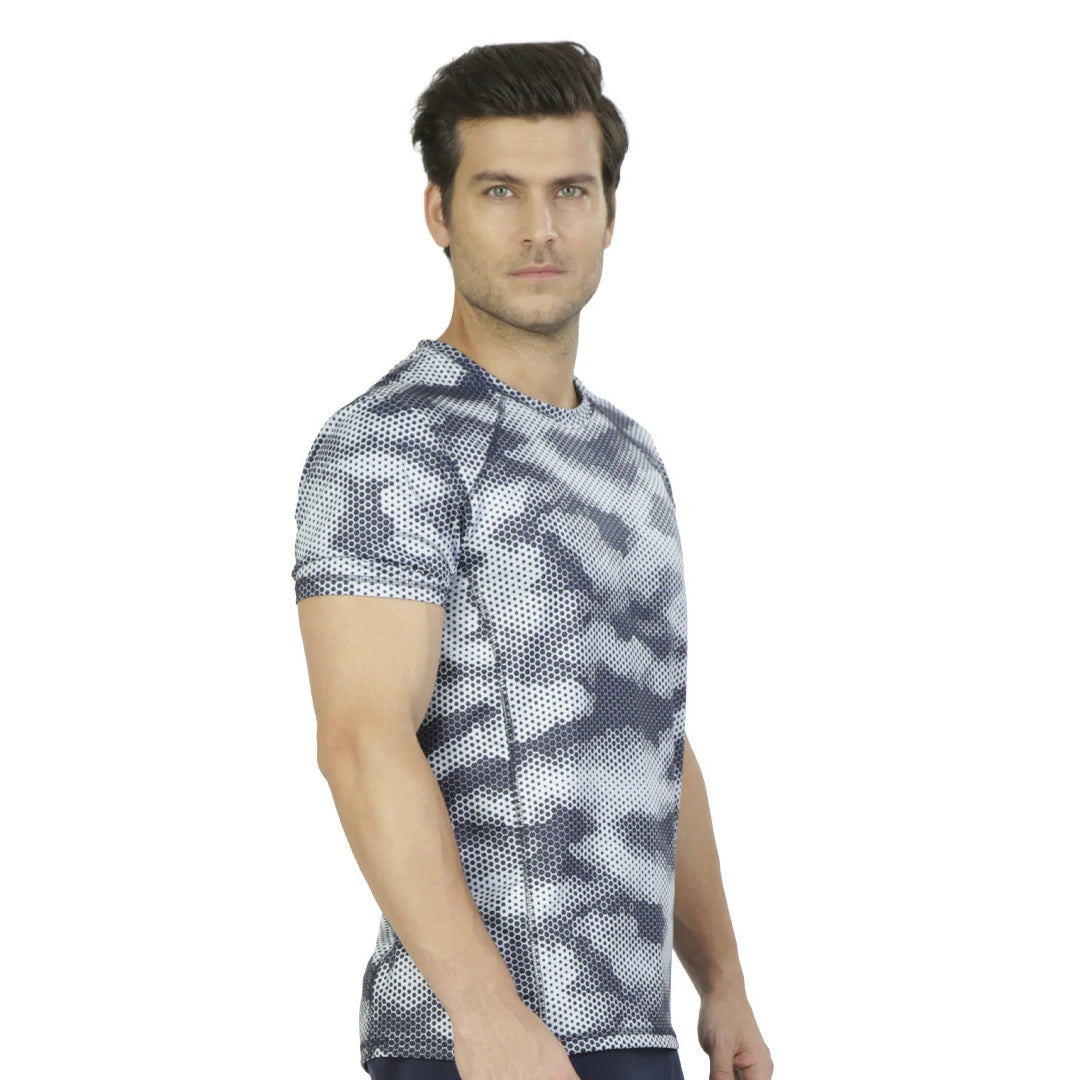 Camiseta camuflaje tipo puntos azul y blanco CABALLERO
