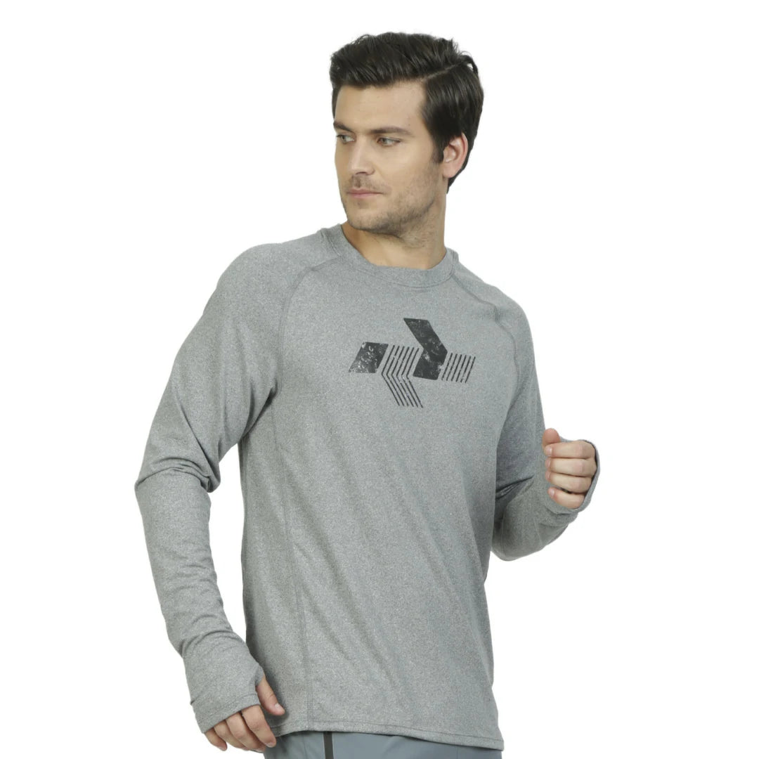 CAMISETA MANGA LARGA GRIS PARA CABALLERO TEXTURA EXTRA SUAVE - HIGH IMPACT