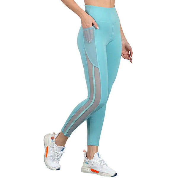 Leggings azul menta con bolsas Fiore High Impact