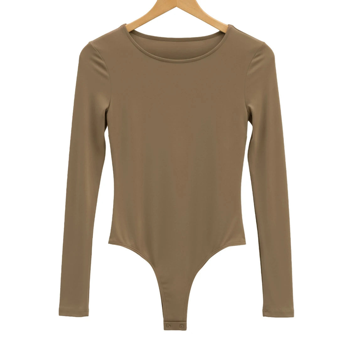 Leotardo Manga Larga Beige Stiniva