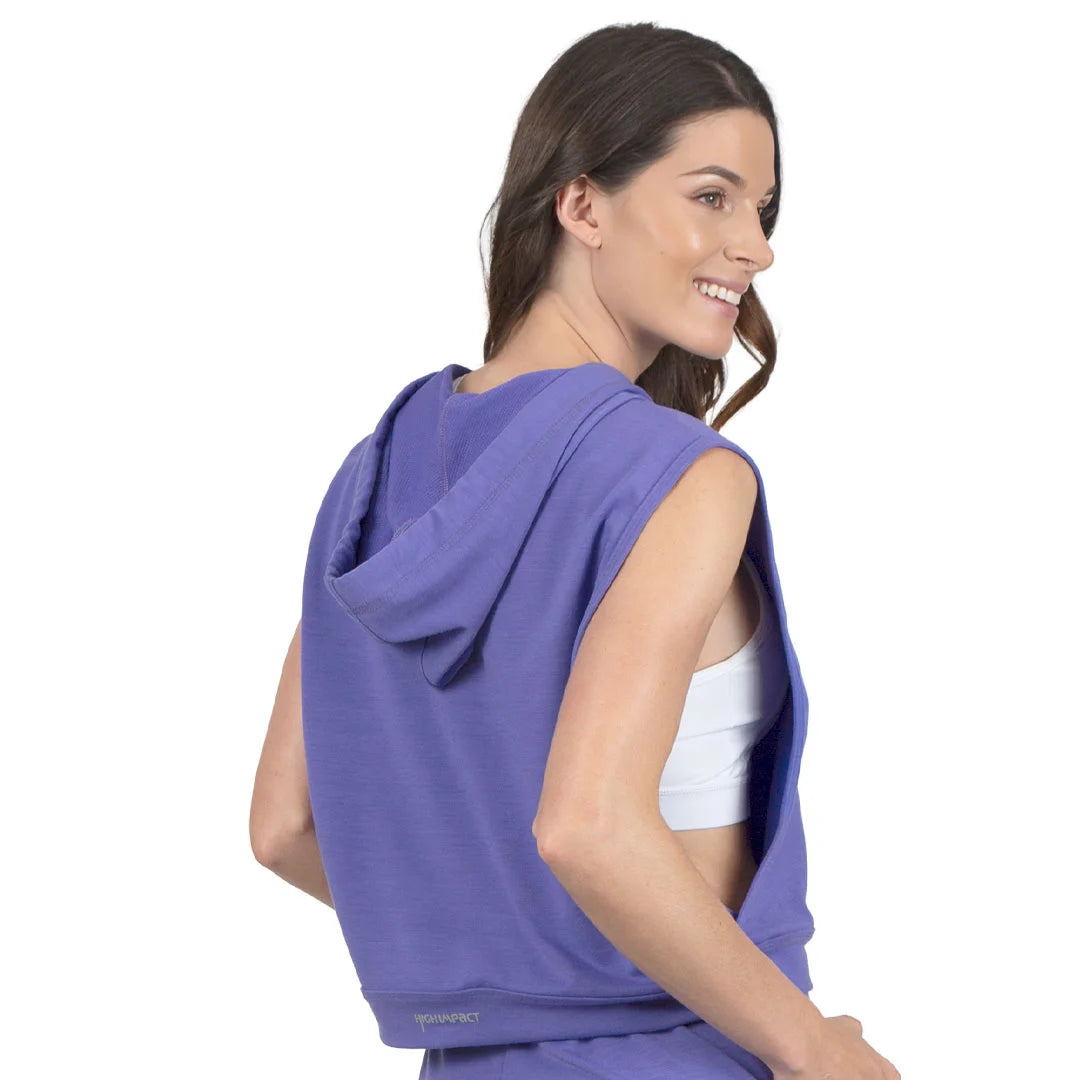 Chaleco morado con capucha Fiore High Impact