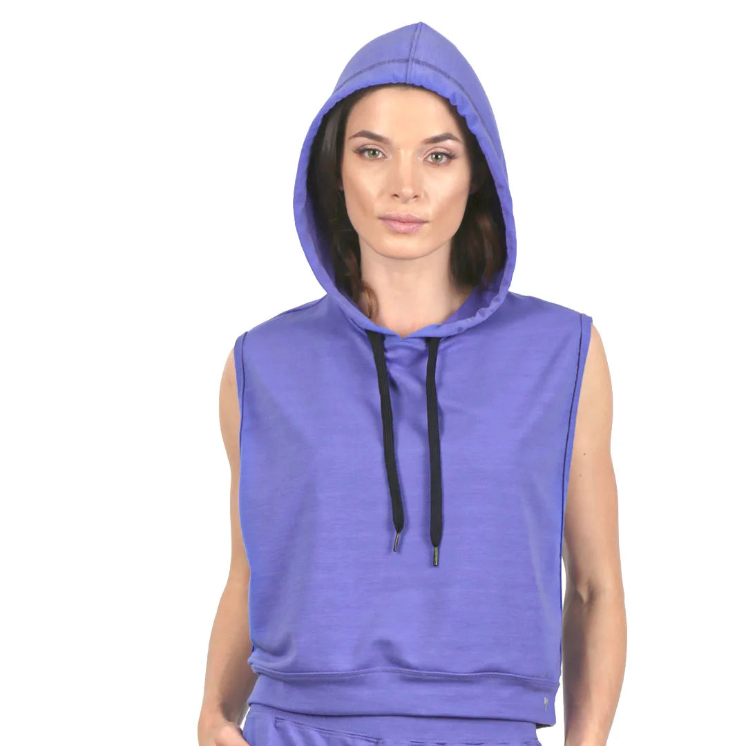 Chaleco morado con capucha Fiore High Impact