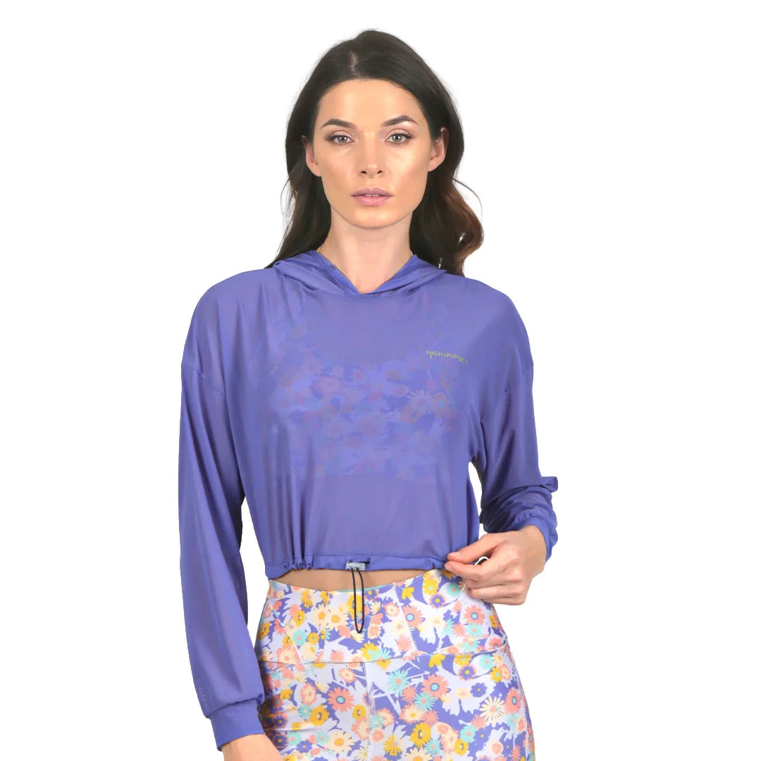 Sudadera morada de mesh Fiore High Impact