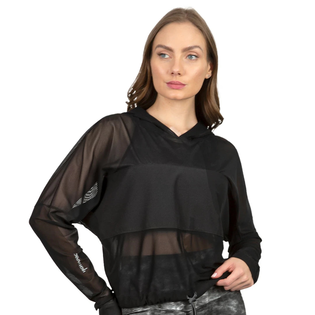 Sudadera negra con mesh Básicos