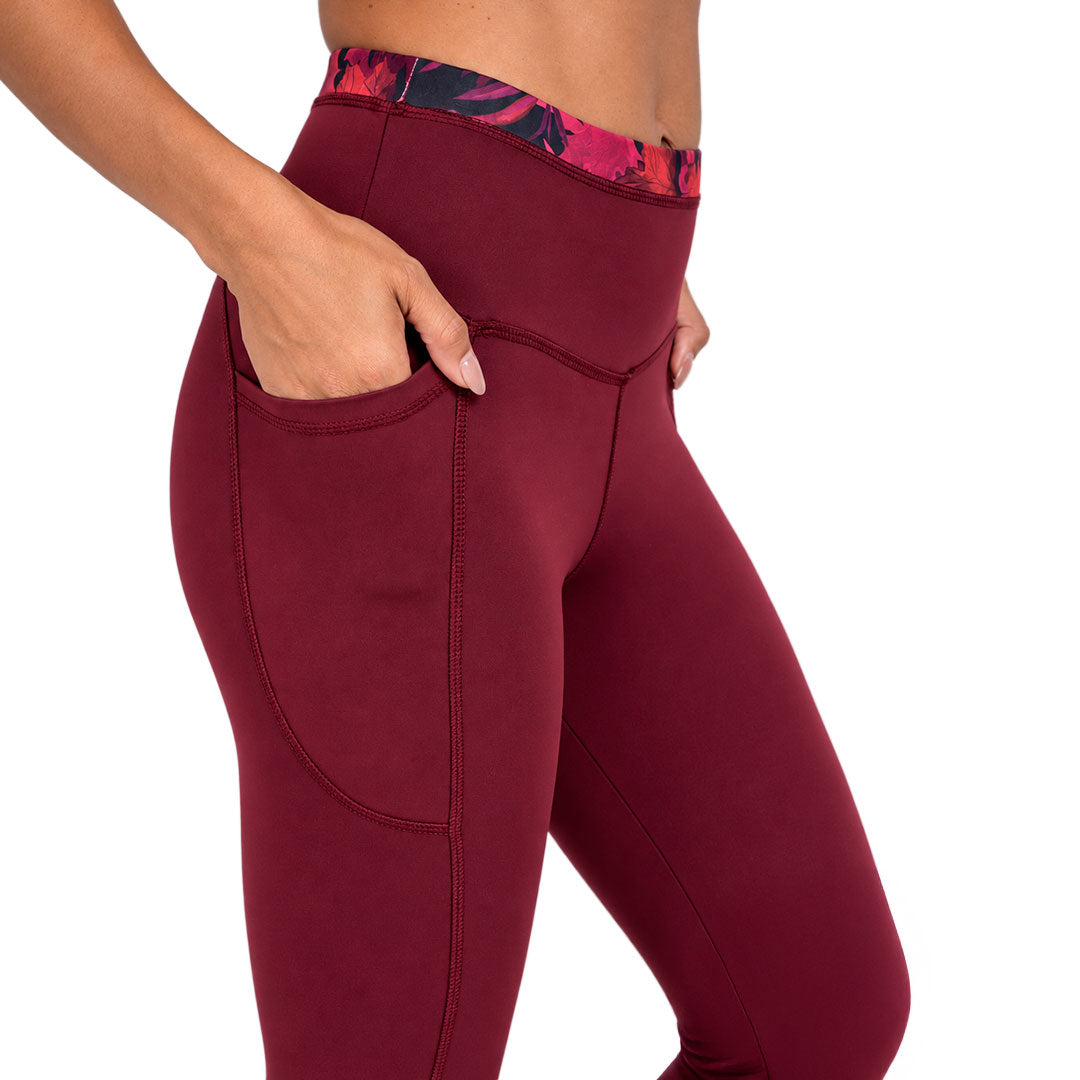 Leggings Quebec vino con bolsas laterales - foto 5