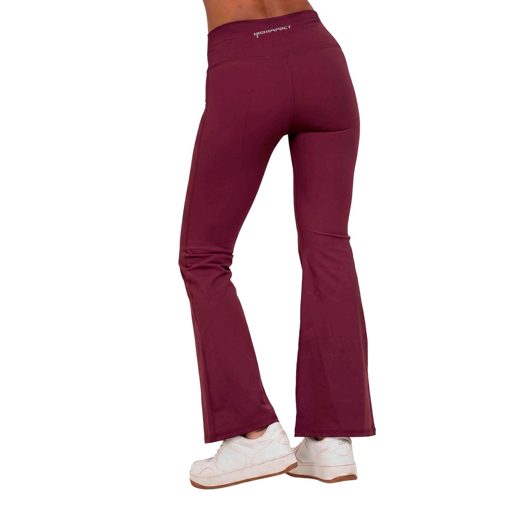 Pantalón mallón Boa vino acampanado