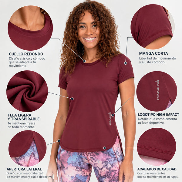 Camiseta BOA color vino