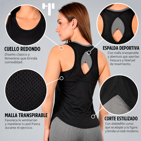 Camiseta básica negra sin mangas - foto 1