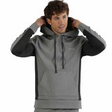 SUDADERA PARA CABALLERO CON BOLSILLO ABDOMINAL Y CAPUCHA CON JARETA EN COLOR GRIS CRASH - HIGH IMPACT