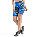 BERMUDA DEPORTIVA PARA DAMA AJUSTADA CORTE ALTO PARA CONTROL DE ABDOMEN CON BOLSILLO OCULTO EN ESTAMPADO KIGALI- HIGH IMPACT
