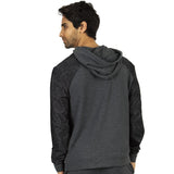 SUDADERA PARA CABALLERO CON BOLSILLO ABDOMINAL Y CAPUCHA CON JARETA EN COLOR GRIS/NEGRO- HIGH IMPACT