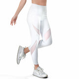 CAPRI DEPORTIVO PARA DAMA SOPORTE ABDOMINAL CON TRANSPARENCIAS ARMONIOSAS EN COLOR BLANCO - HIGH IMPACT