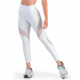 CAPRI DEPORTIVO PARA DAMA SOPORTE ABDOMINAL CON TRANSPARENCIAS ARMONIOSAS EN COLOR BLANCO - HIGH IMPACT