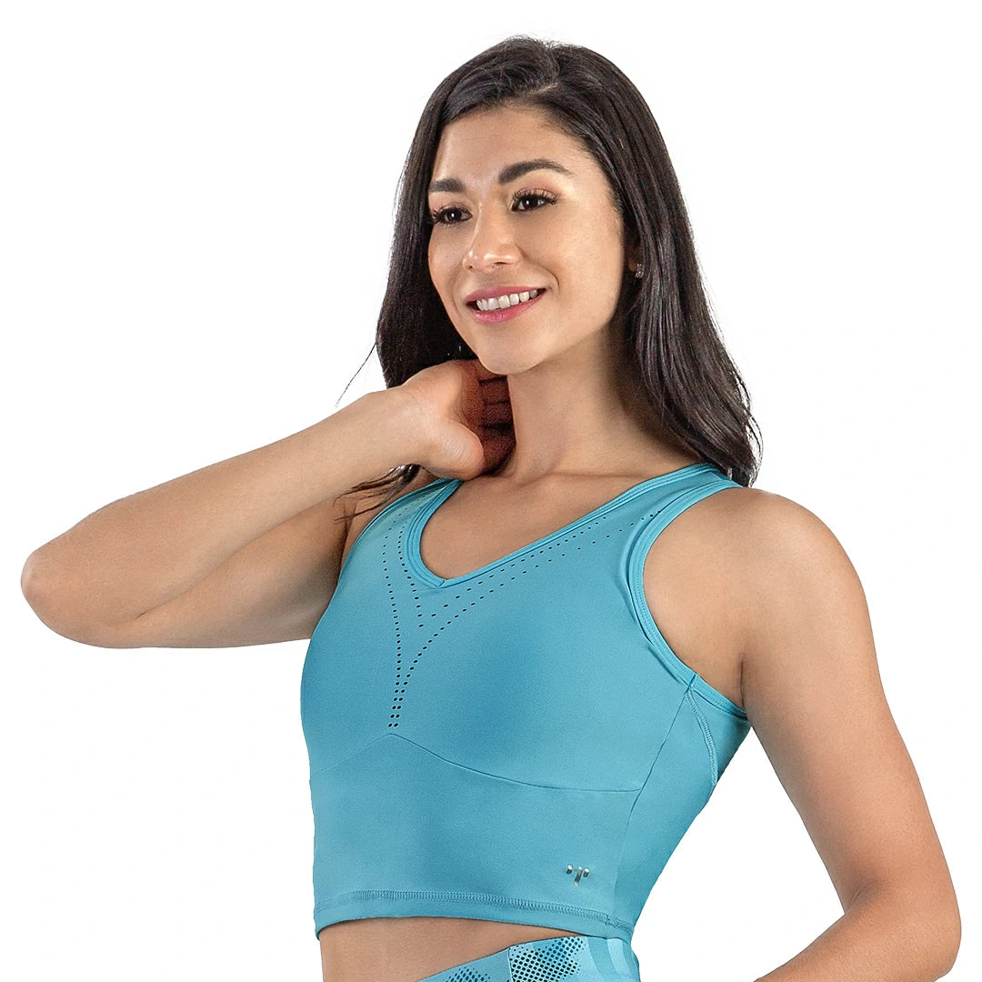 Crop top support bra con detalles corte-láser Speck High Impact