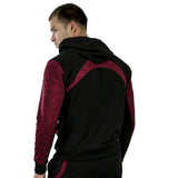 SUDADERA PARA CABALLERO CON BOLSILLOS LATERALES Y CAPUCHA CON JARETA EN COLOR NEGRO/ROJO - HIGH IMPACT