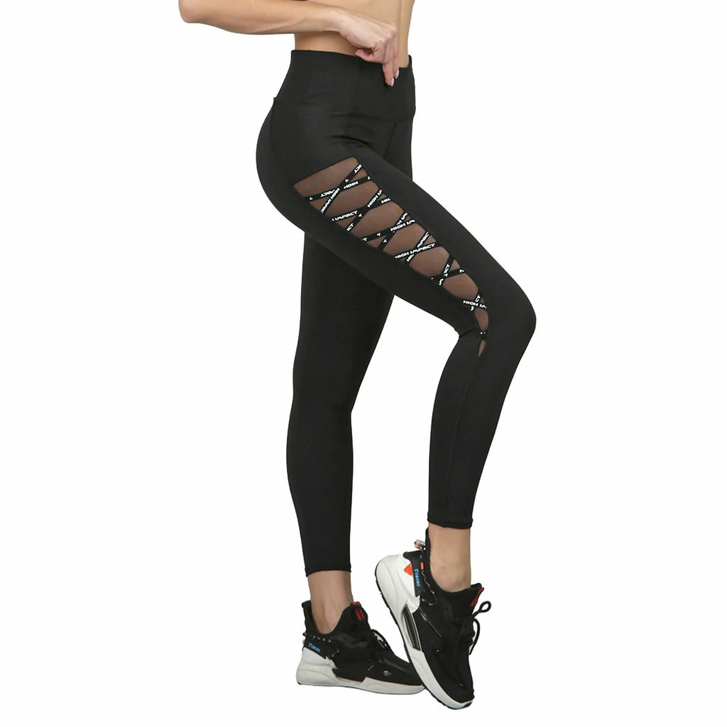 Leggings negros con cruces básicos