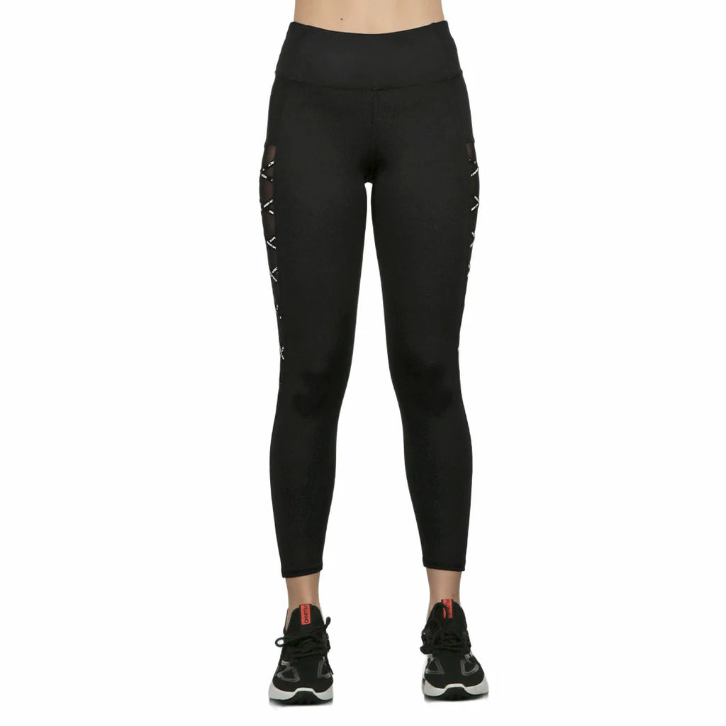 Leggings negros con cruces básicos