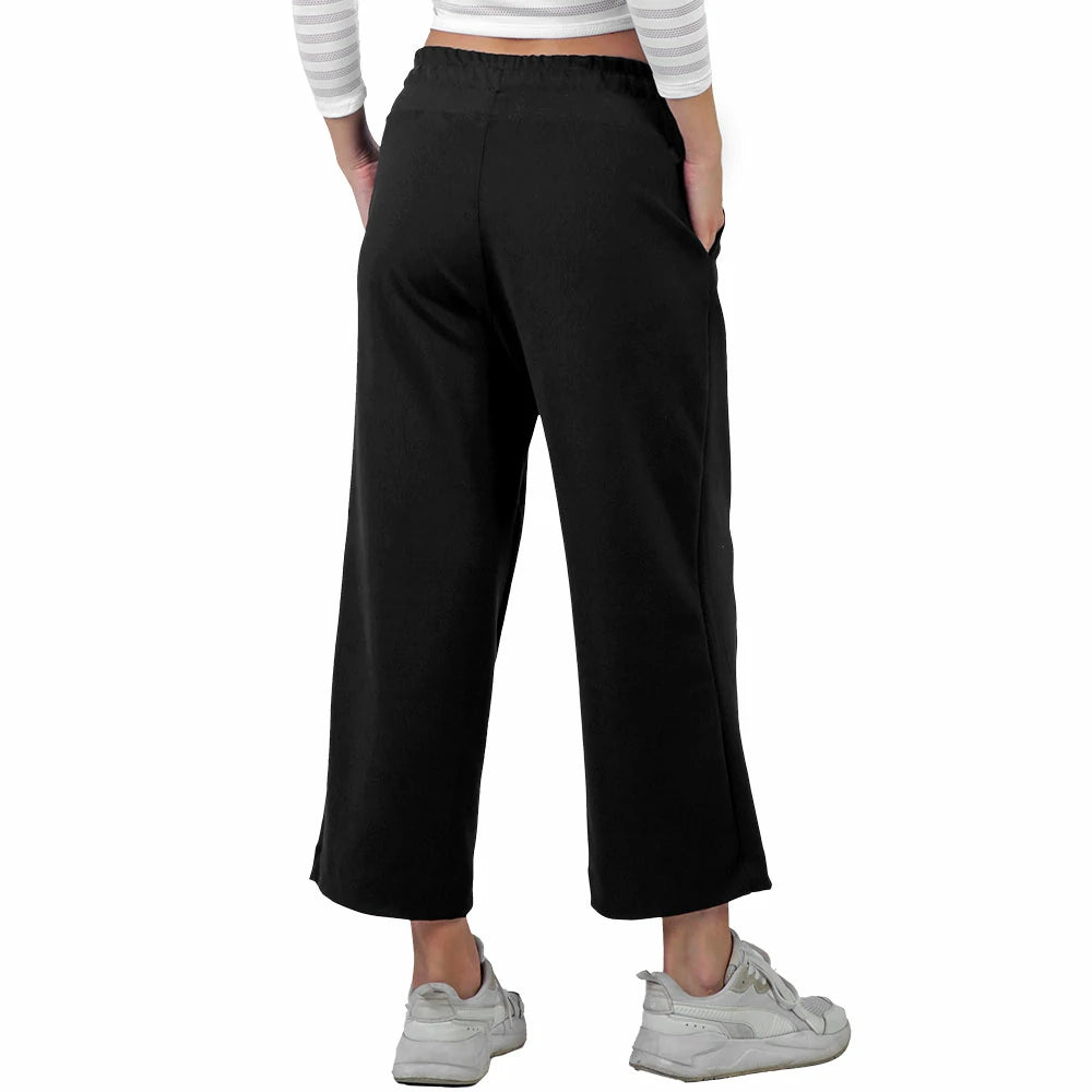 Leggings negros de corte relajado con bolsas laterales BÁSICOS