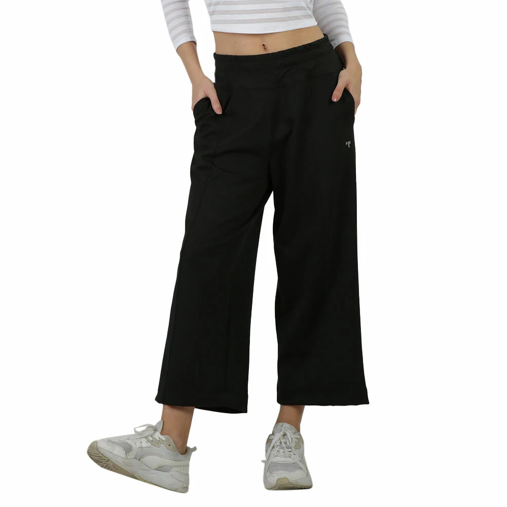 Leggings negros de corte relajado con bolsas laterales BÁSICOS