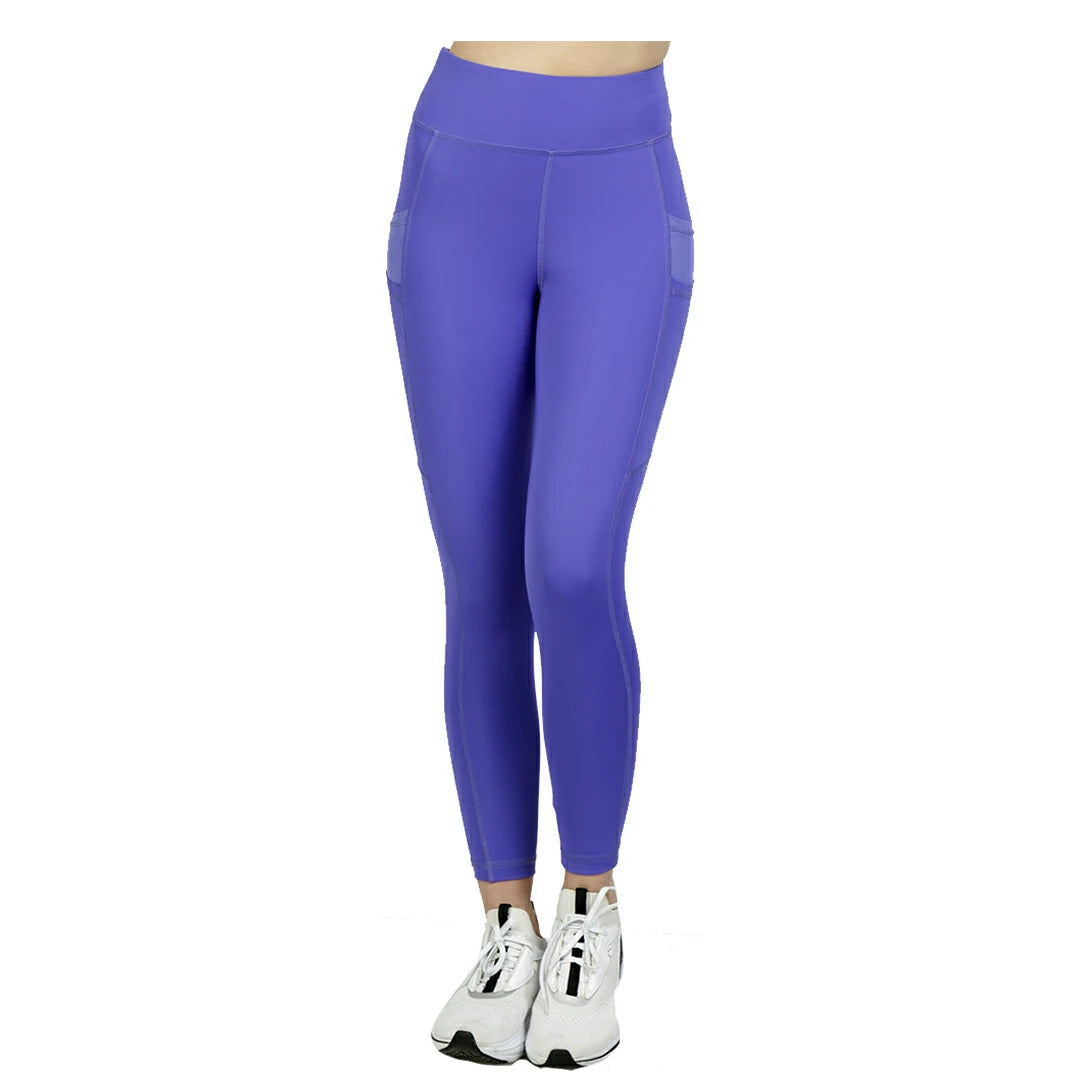CAPRI DEPORTIVO MORADO PARA DAMA CON BOLSILLOS LATERALES CORTE ALTO PARA CONTROL DE ABDOMEN  HANA - HIGH IMPACT