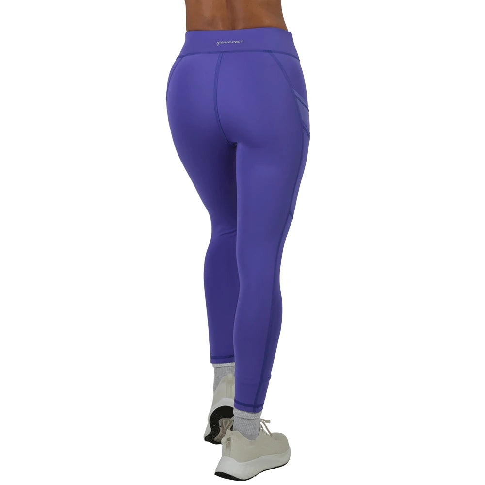 CAPRI DEPORTIVO MORADO PARA DAMA CON BOLSILLOS LATERALES CORTE ALTO PARA CONTROL DE ABDOMEN  HANA - HIGH IMPACT