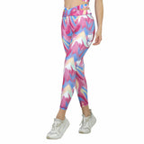 LEGGINGS DEPORTIVOS ROSA ESTAMPADO PARA DAMA CON PRETINA DOBLE PARA CONTROL DE ABDOMEN Y BOLSILLO OCULTO BARREL - HIGH IMPACT