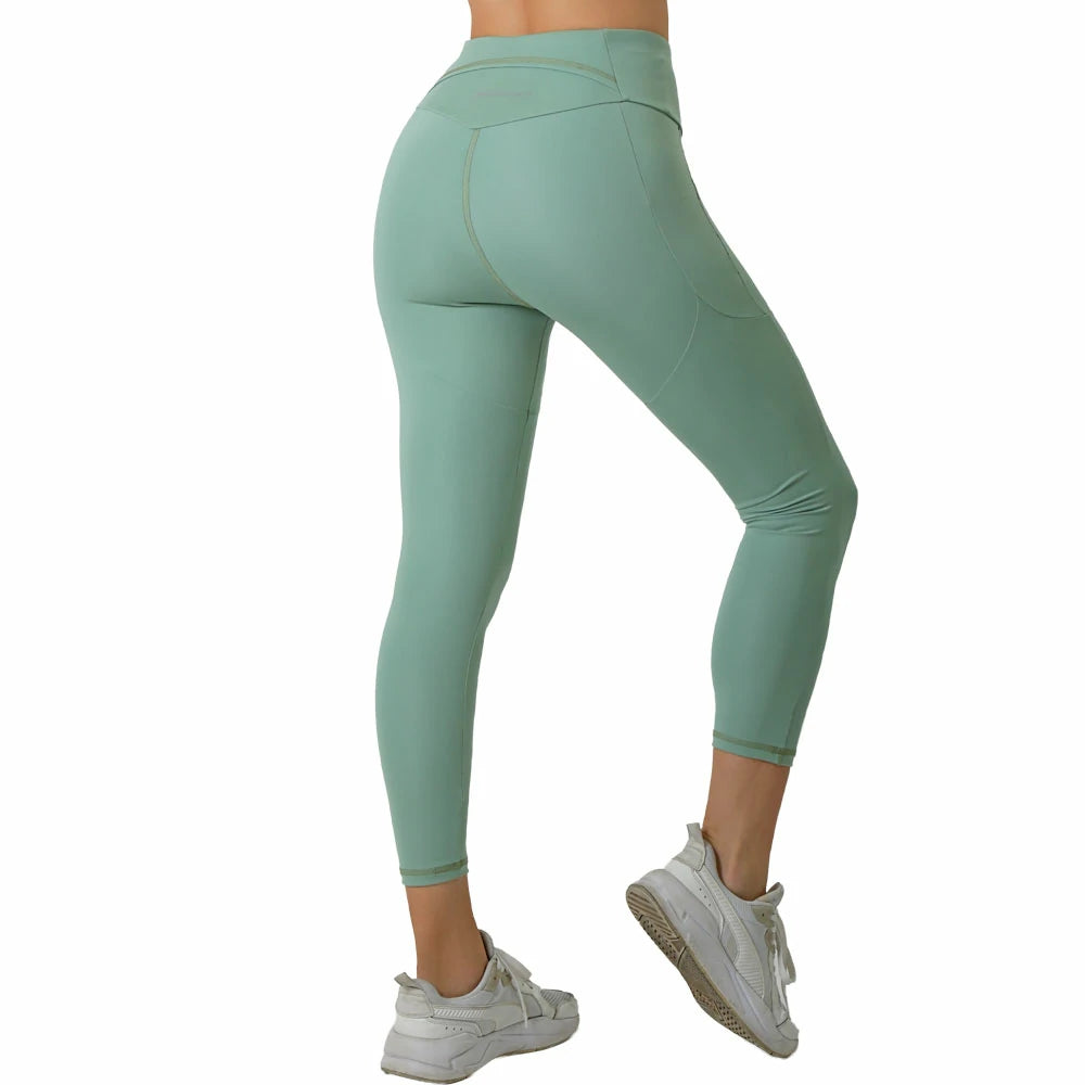 CAPRI DEPORTIVO VERDE MENTA PARA DAMA CON CINTURA ALTA PARA CONTROL DE ABDOMEN TWIST - HIGH IMPACT