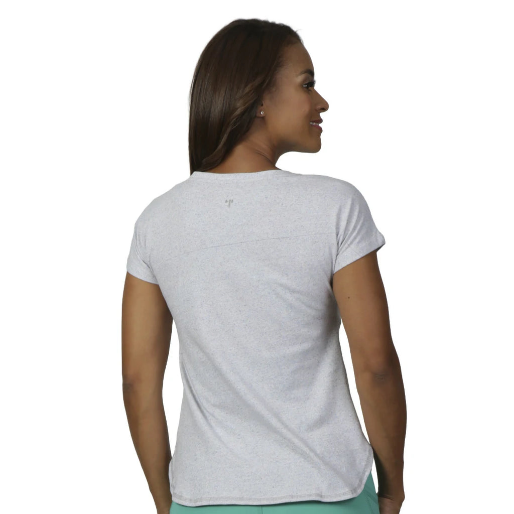 Camiseta gris jaspeada con textil ecológico BÁSICOS