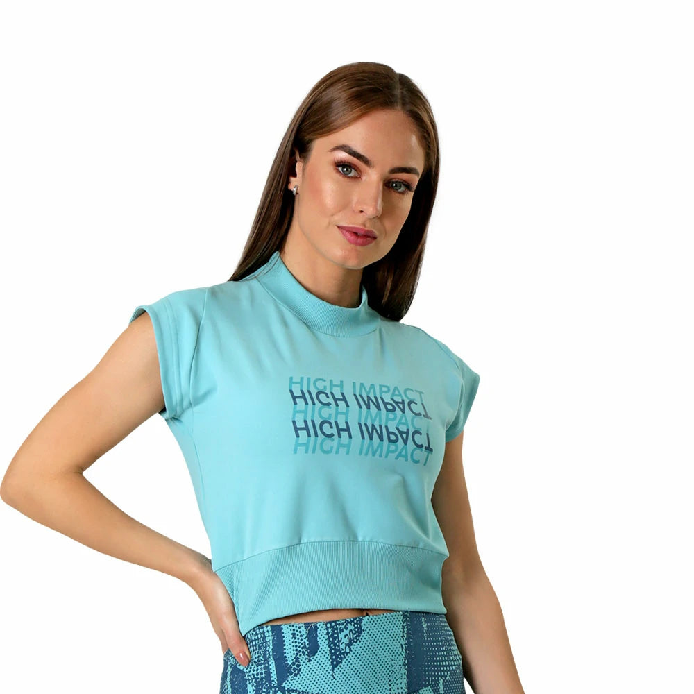 Camiseta crop deportiva manga corta Set High Impact