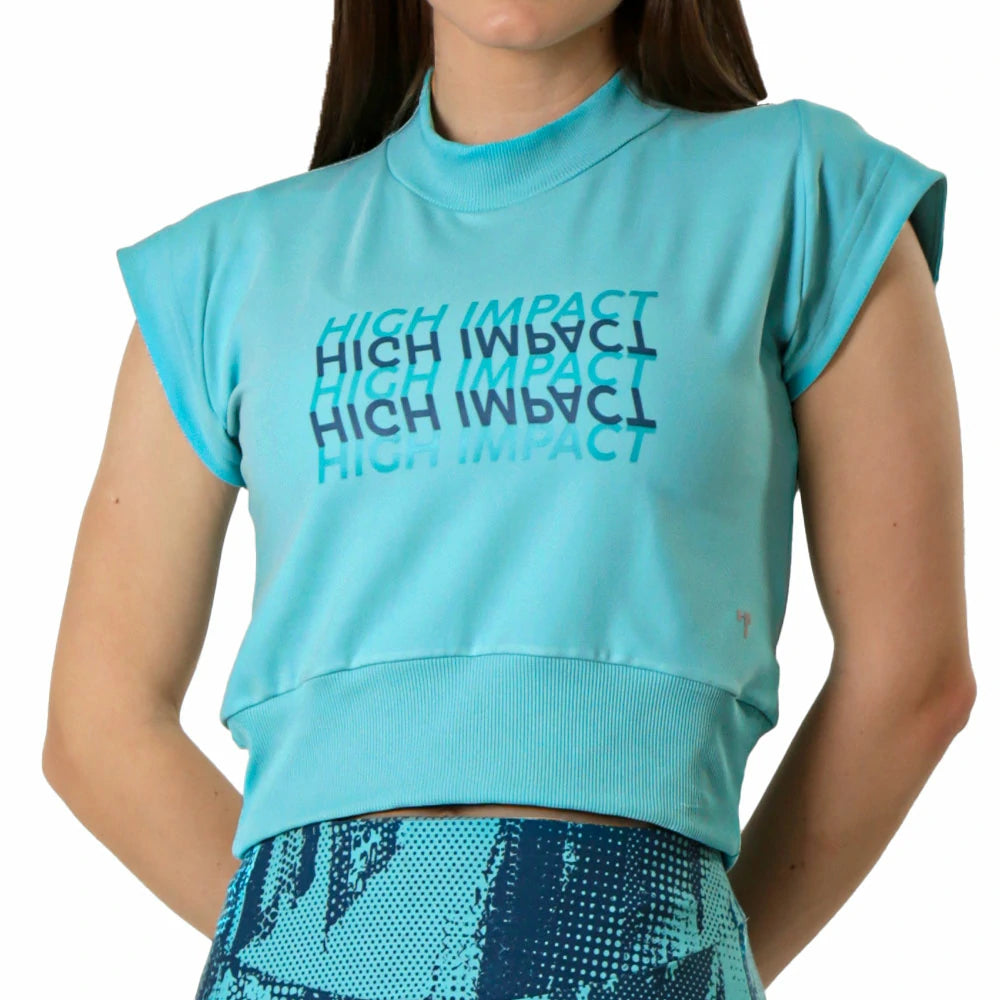 Camiseta crop deportiva manga corta Set High Impact