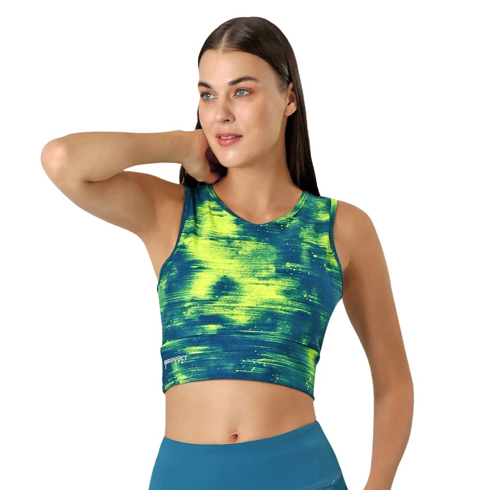 Crop top deportivo support bra estampado Zelen Highi Impact