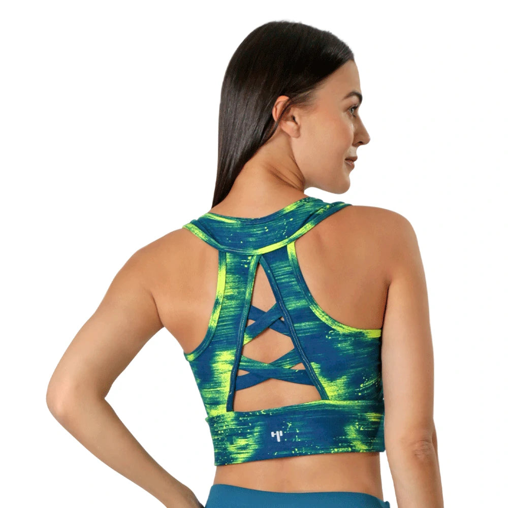 Crop top deportivo support bra estampado Zelen Highi Impact