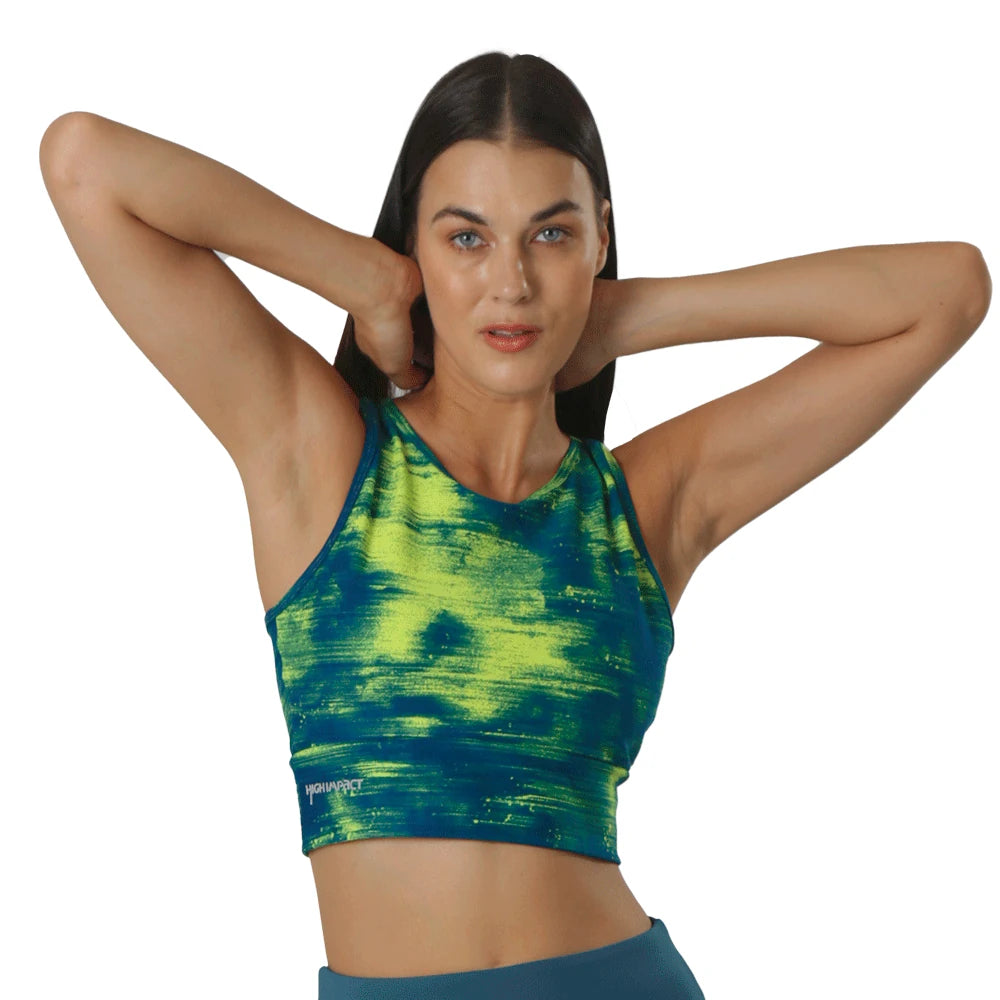 Crop top deportivo support bra estampado Zelen Highi Impact