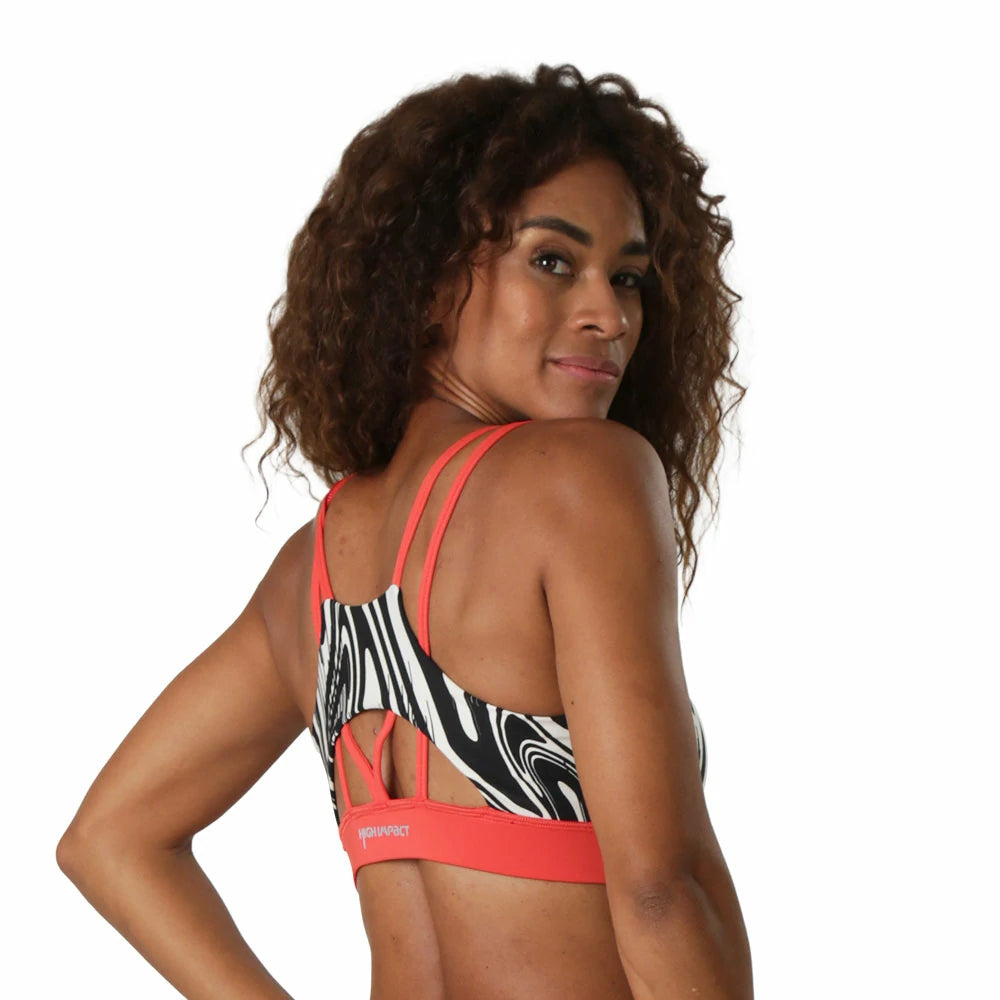 Top corto support bra deportivo estampado Flux High Impact