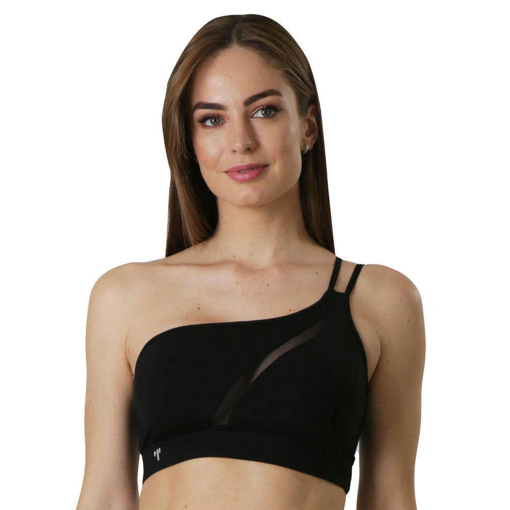 Top corto support bra deportivo asimétrico Flux High Impact