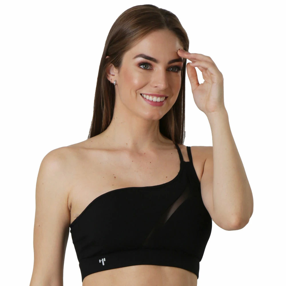 Top corto support bra deportivo asimétrico Flux High Impact