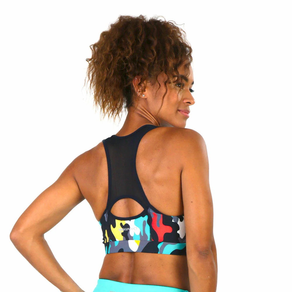 Top corto support bra deportivo estampado Irati High Impact