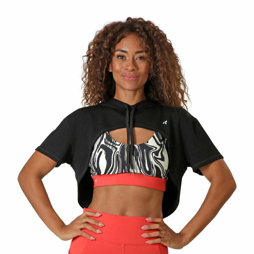 Sudadera crop manga corta deportiva Flux High Impact