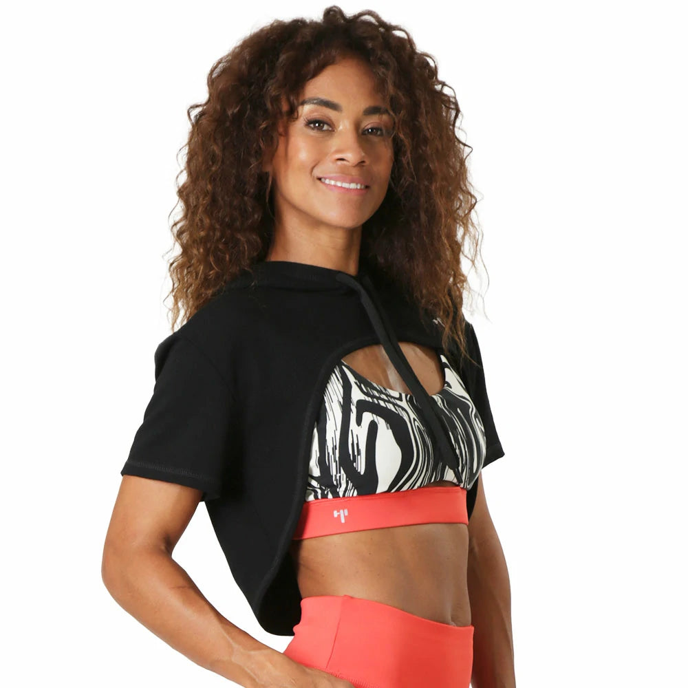 Sudadera crop manga corta deportiva Flux High Impact