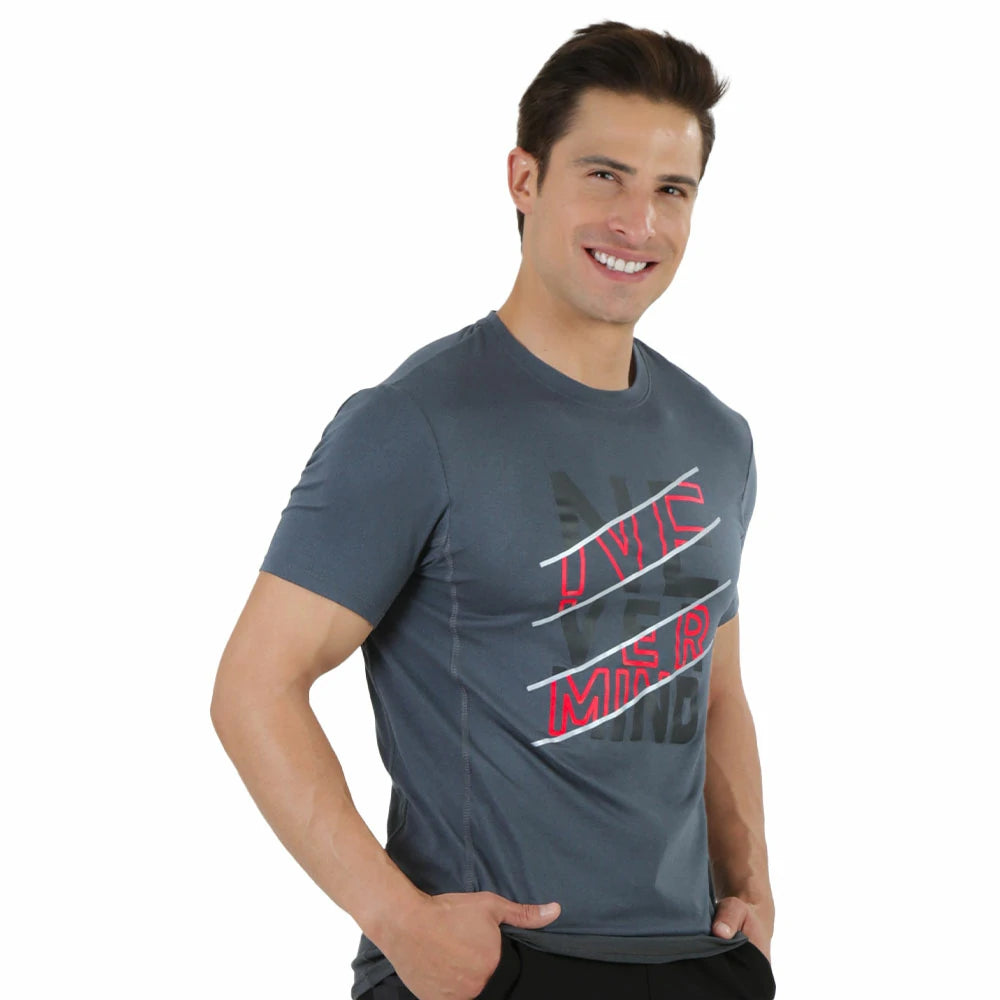 CAMISETA PARA CABALLERO GRIS DE MANGA CORTA CORTE ENTALLADO TACTO SUAVE ULTRA CONFORT  - HIGH IMPACT