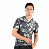 CAMISETA PARA CABALLERO NEGRO Y VERDE DE MANGA CORTA CORTE RECTO TACTO SUAVE ULTRA CONFORT - HIGH IMPACT