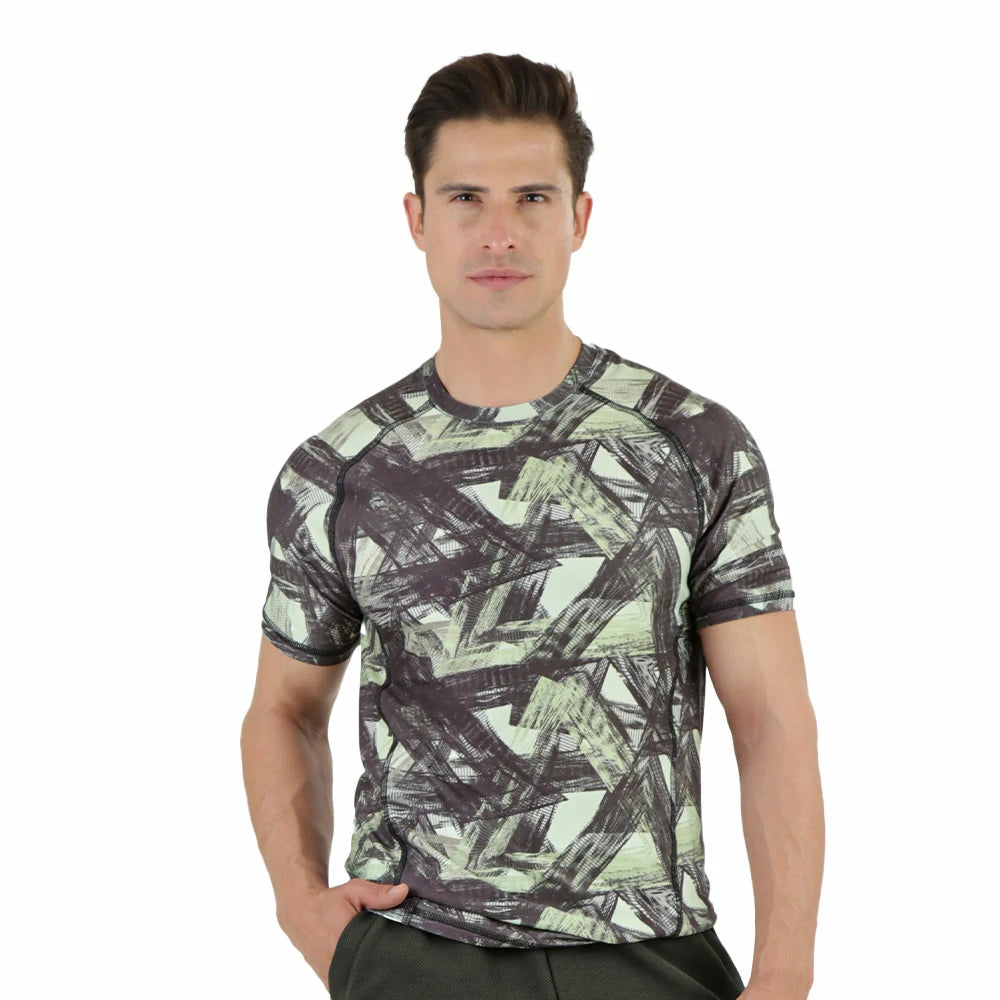 CAMISETA PARA CABALLERO NEGRO Y VERDE DE MANGA CORTA CORTE RECTO TACTO SUAVE ULTRA CONFORT - HIGH IMPACT