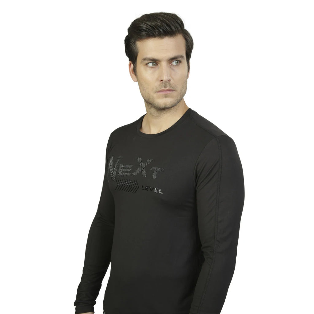 Camiseta negra manga larga con gráfico NEXT LEVEL CABALLERO
