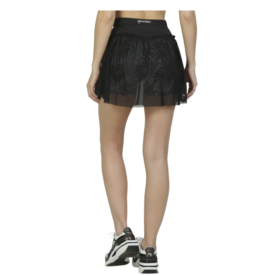 Falda-short negra con short interno y bolsas laterales WILD
