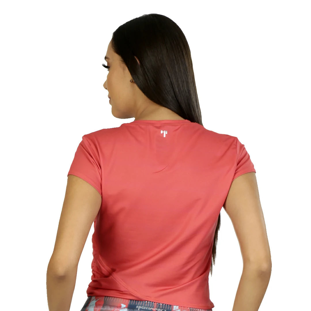 CAMISETA CORTA NARANJA PARA DAMA MANGA CORTA TACTO EXTRA SUAVE EXPLOSIVE - HIGH IMPACT